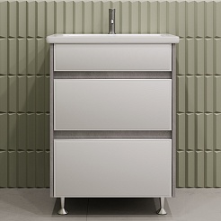 Stella Polare Тумба под раковину Браво 60 слэйт / лакобель белое – фотография-2